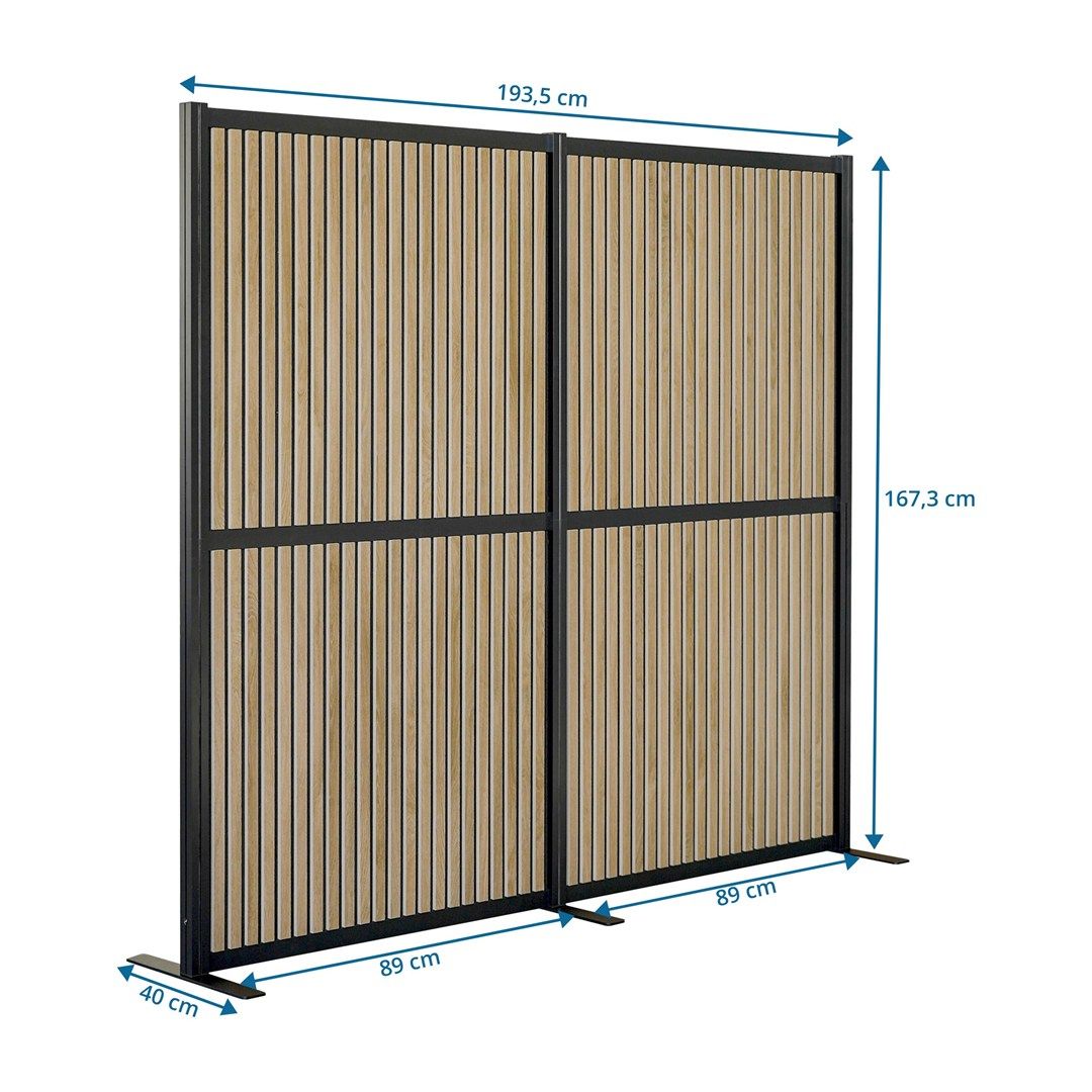 Akustik Trennwand Stellwand FLEXMIUT MODUL 167x192 PET braun schwarz von HJH - Produktbild 5 von 5
