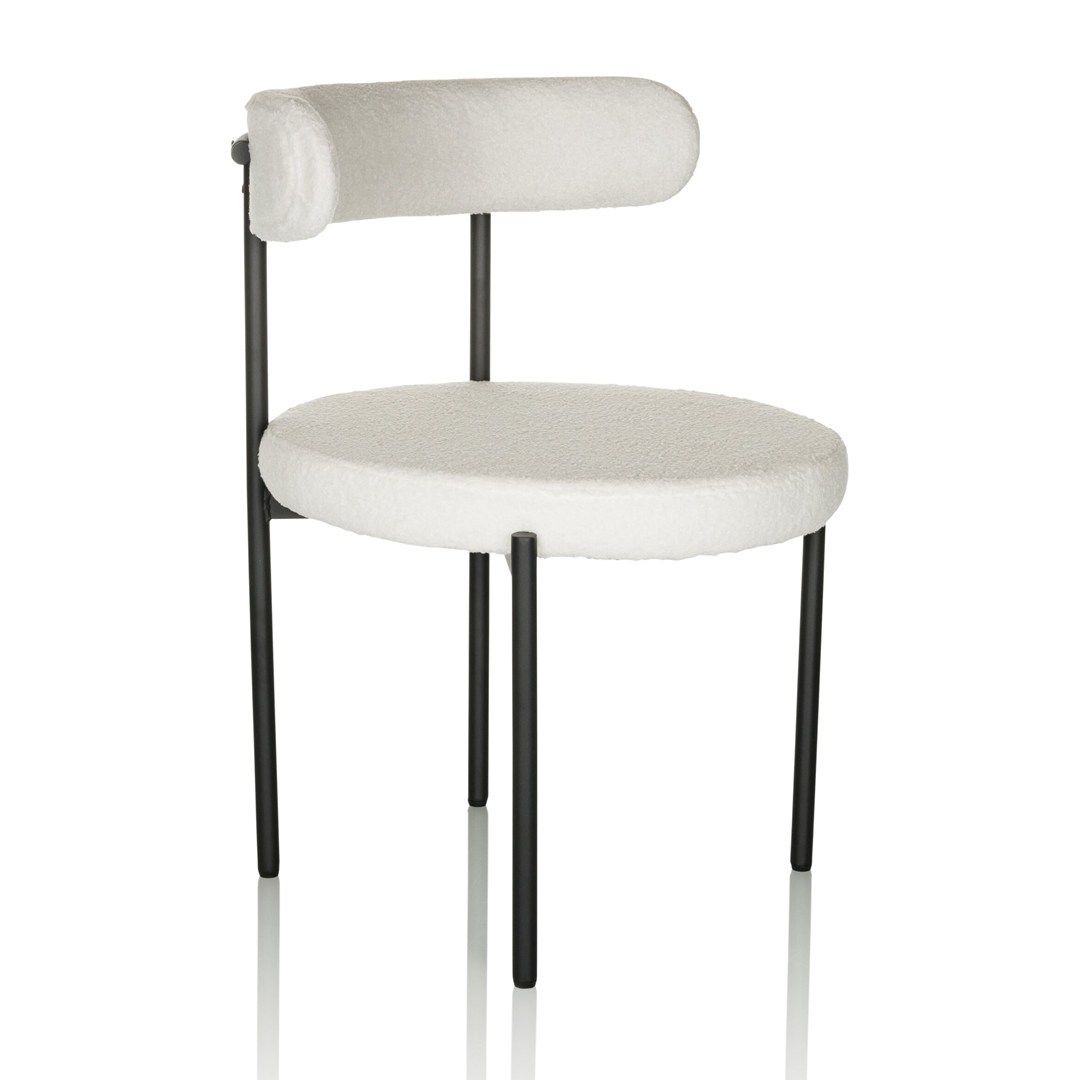 Living Stuhl Dining Stuhl TEDIO Stoff Bouclé weiß von HJH - Produktbild 2 von 8