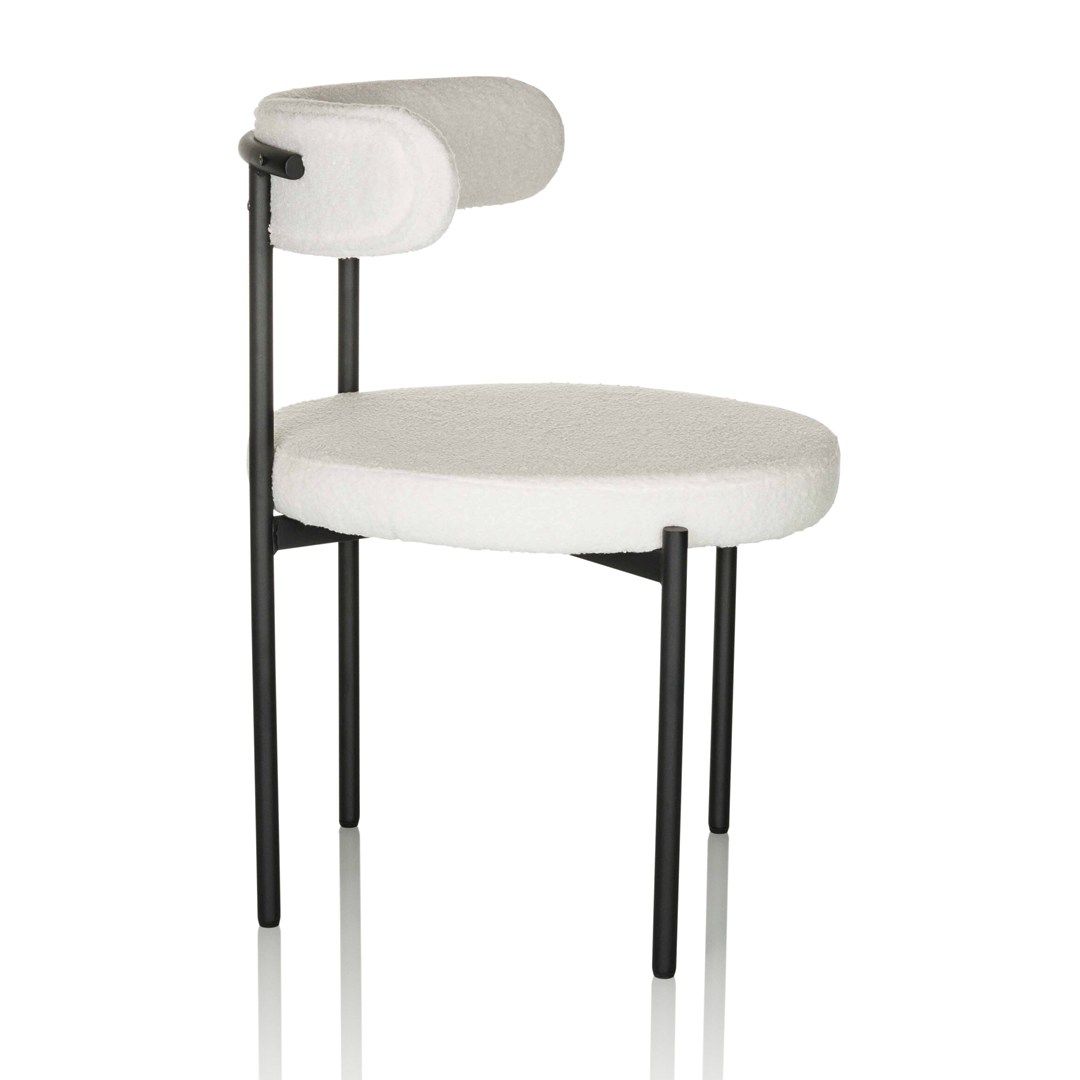 Living Stuhl Dining Stuhl TEDIO Stoff Bouclé weiß von HJH - Produktbild 3 von 8