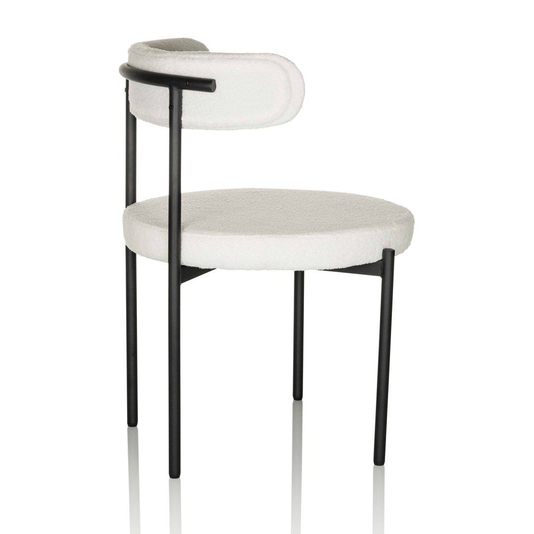 Living Stuhl Dining Stuhl TEDIO Stoff Bouclé weiß von HJH - Produktbild 4 von 8