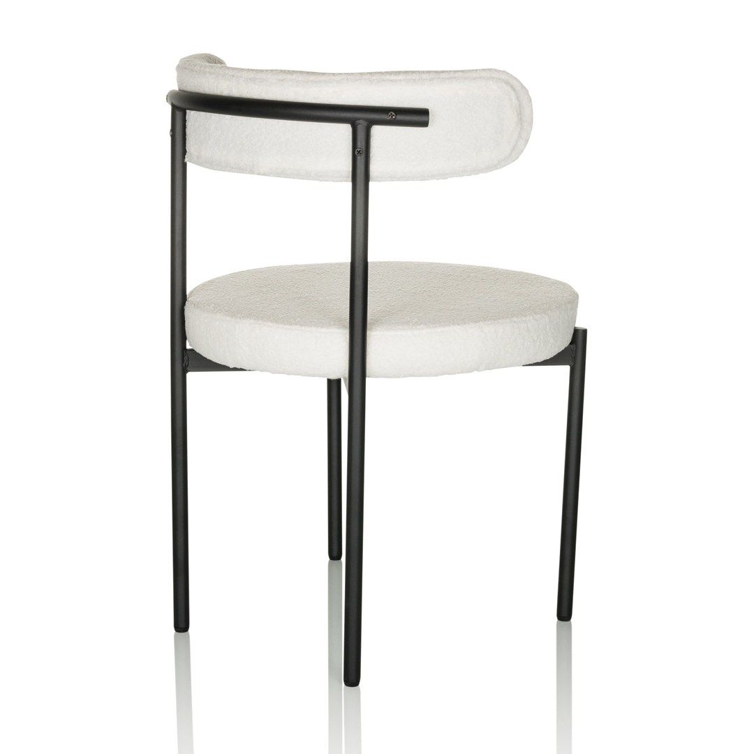 Living Stuhl Dining Stuhl TEDIO Stoff Bouclé weiß von HJH - Produktbild 5 von 8