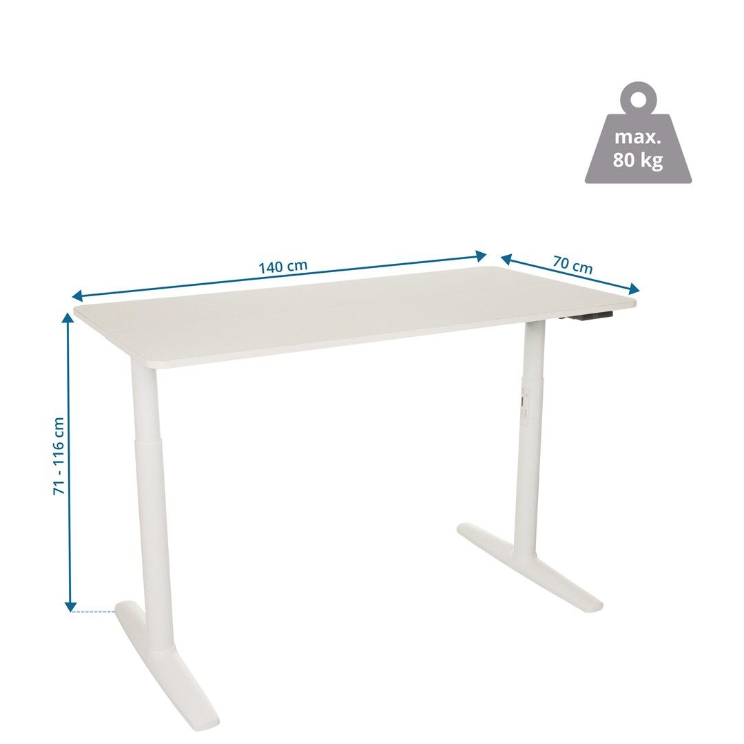 Schreibtisch STAND PRO 140 x 70 elektrisch höhenverstellbar von HJH - Produktbild 7 von 7