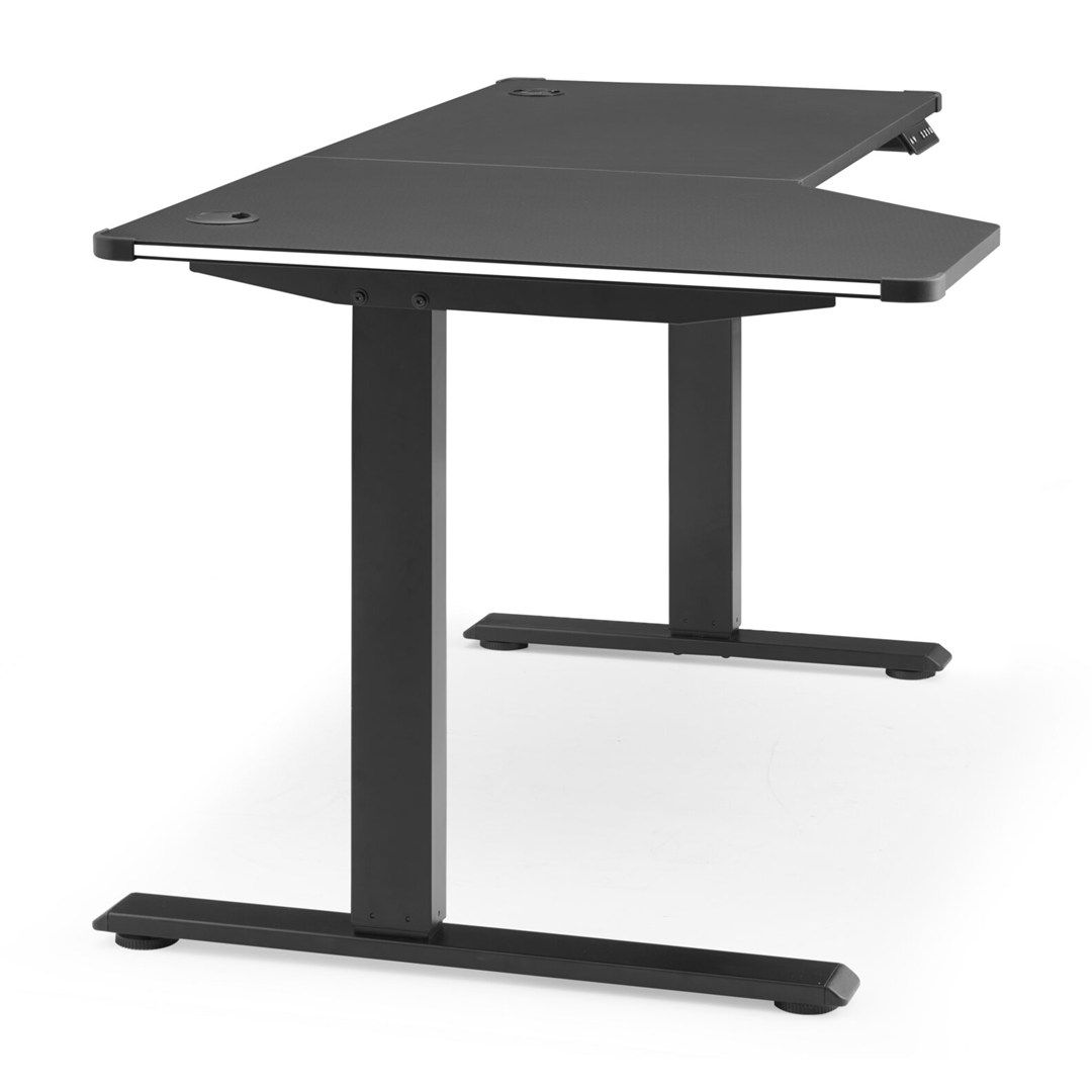 Schreibtisch Worktime Game 140 x 100 LED elektrisch höhenverstellbar schwarz von HJH - Produktbild 3 von 9