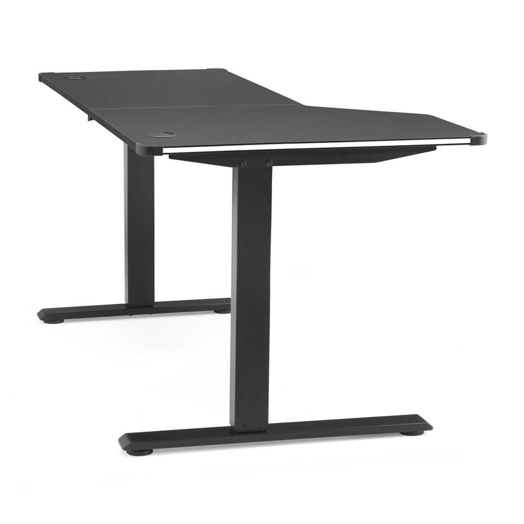 Schreibtisch Worktime Game 140 x 100 LED elektrisch höhenverstellbar schwarz von HJH - Produktbild 4 von 9