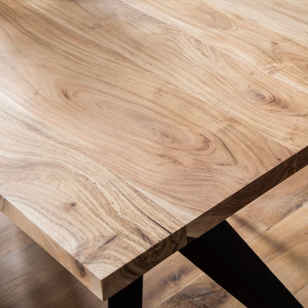 Schreibtisch Brooklyn Akazie Massivholz Loft-Style von Wohnling - Produktbild 4 von 6