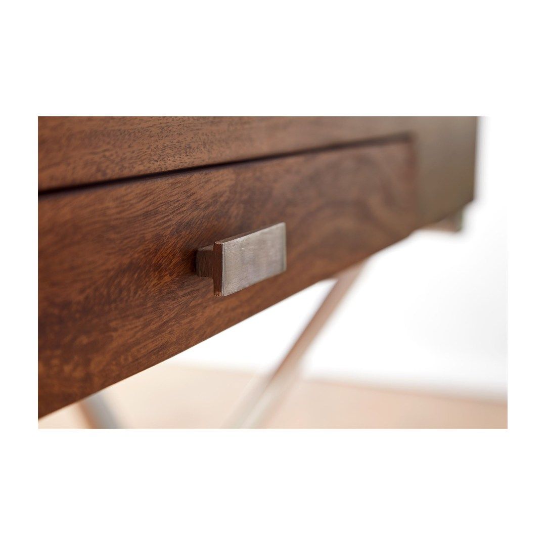 Schreibtisch Sheesham Massivholz mit Schublade 120 x 55 cm von Wohnling - Produktbild 5 von 6