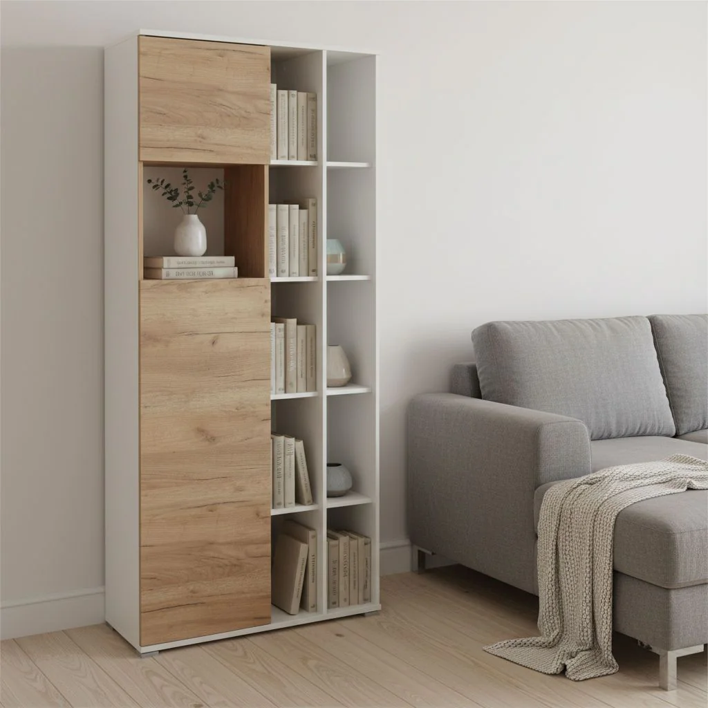 Aktenschrank 4196 Lioni - Weiß/Navarra-Eiche von BME home - Produktbild 3 von 4