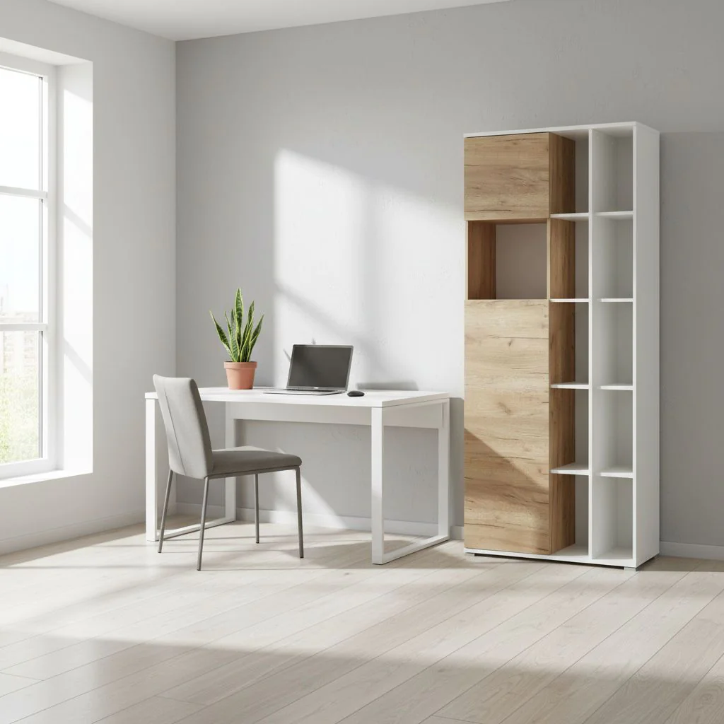 Aktenschrank 4196 Lioni - Weiß/Navarra-Eiche von BME home - Produktbild 4 von 4