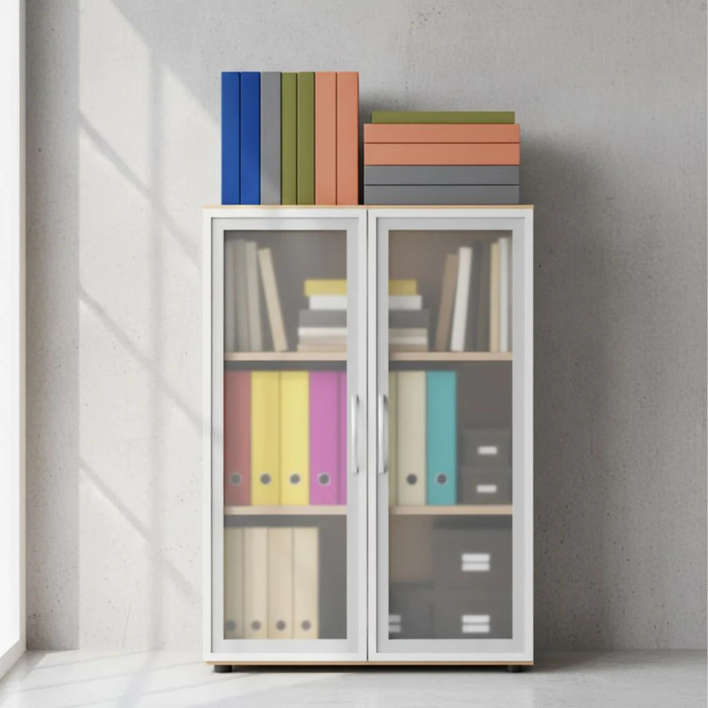 Aktenschrank Flex 3 OH - Glas - zweitürig von Geramöbel - Produktbild 2 von 12