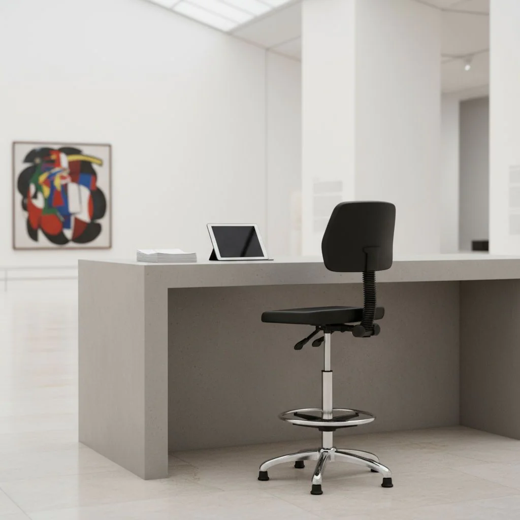 Hocker Drehhocker Arbeitsstuhl TOP WORK 11 Hartschaum schwarz Chrom von HJH - Produktbild 2 von 11