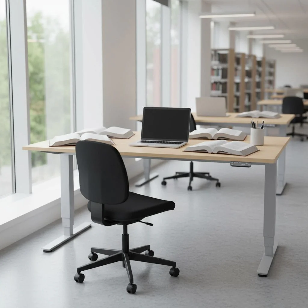 Höhenverstellbarer Schreibtisch Elektro Pro+ Rechteckform von Geramöbel - Produktbild 3 von 12