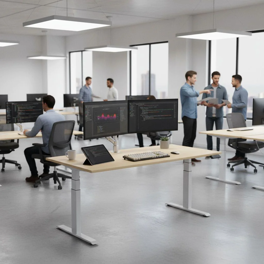 Höhenverstellbarer Schreibtisch Elevate Plus Rechteckform von Geramöbel - Produktbild 1 von 4