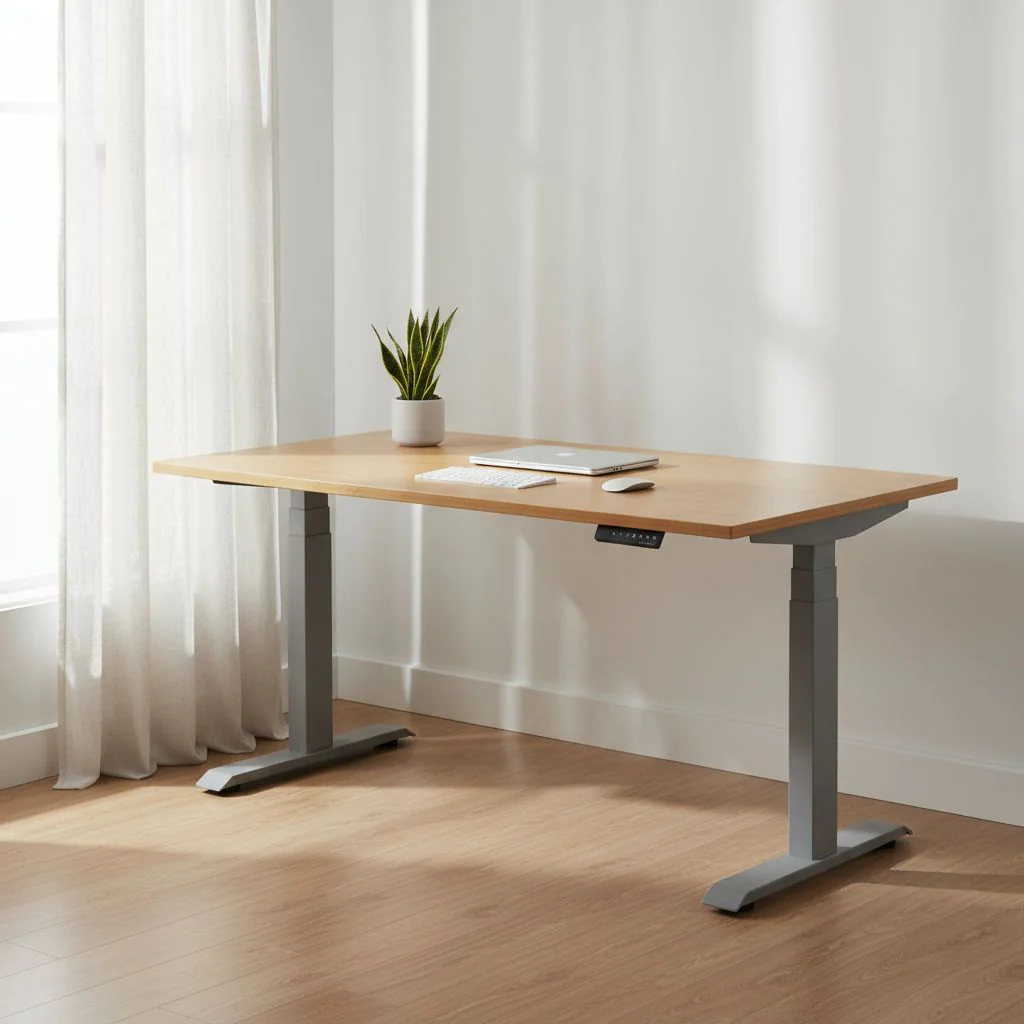 Hhenverstellbarer Schreibtisch Stayble 2.0 Bambus