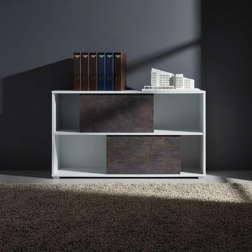 Schiebetürenschrank 4152 Altino - Weiß/Basalto-Dunkel von BME home - Produktbild 4 von 5
