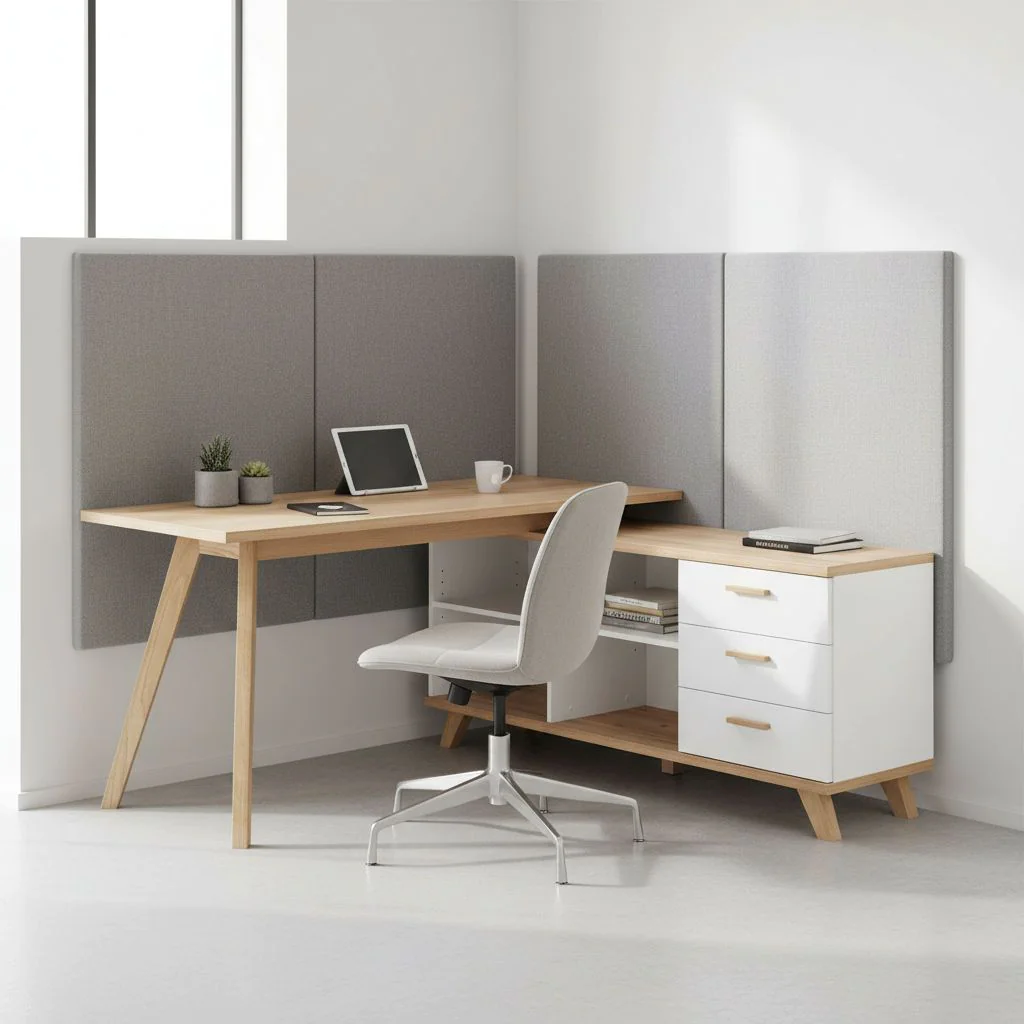 Schreibtisch 4058 Oslo - Weiß/Sanremo-Eiche von BME home - Produktbild 4 von 5