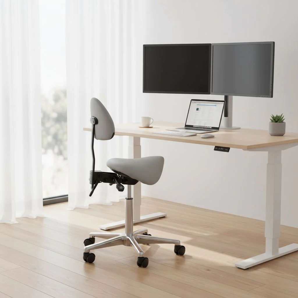 Hocker Drehhocker Arbeitsstuhl Sattel TOP WORK 20 Kunstleder von HJH - Produktbild 2 von 12
