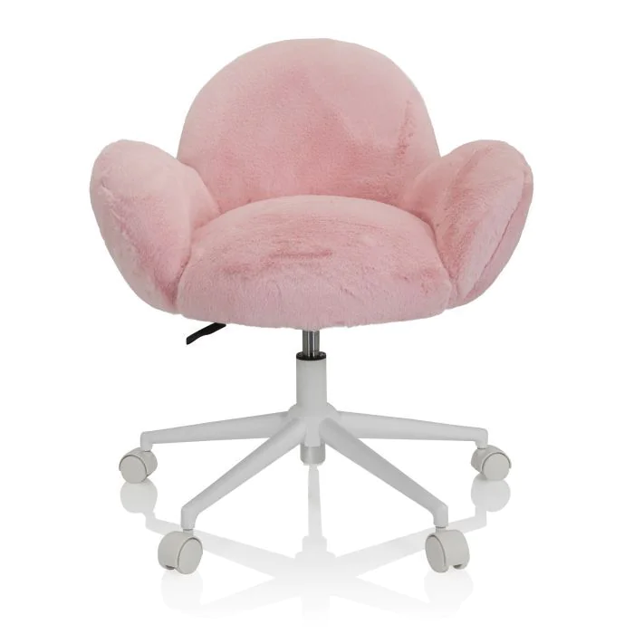 Kinderstuhl Kinderschreibtischstuhl KID TEDDY Kunstfell rosa von HJH - Produktbild 5 von 5
