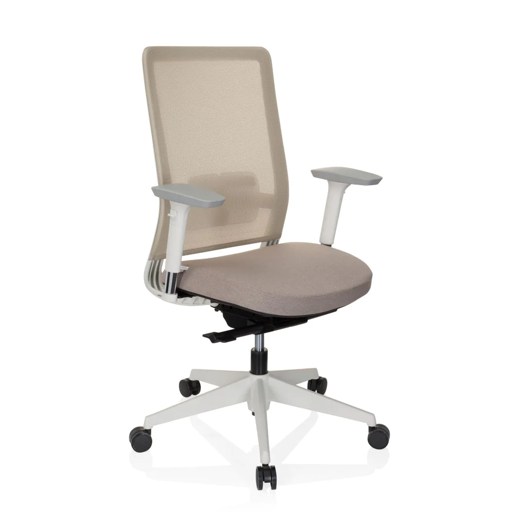 Bürostuhl Drehstuhl PURE WHITE Netzstoff Stoff beige von HJH - Produktbild 6 von 13