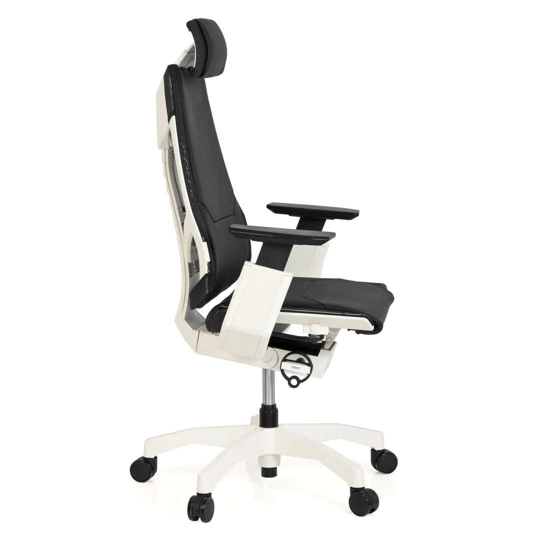 Bürostuhl Drehstuhl GENIDIA PRO WHITE Leder schwarz von HJH - Produktbild 7 von 13