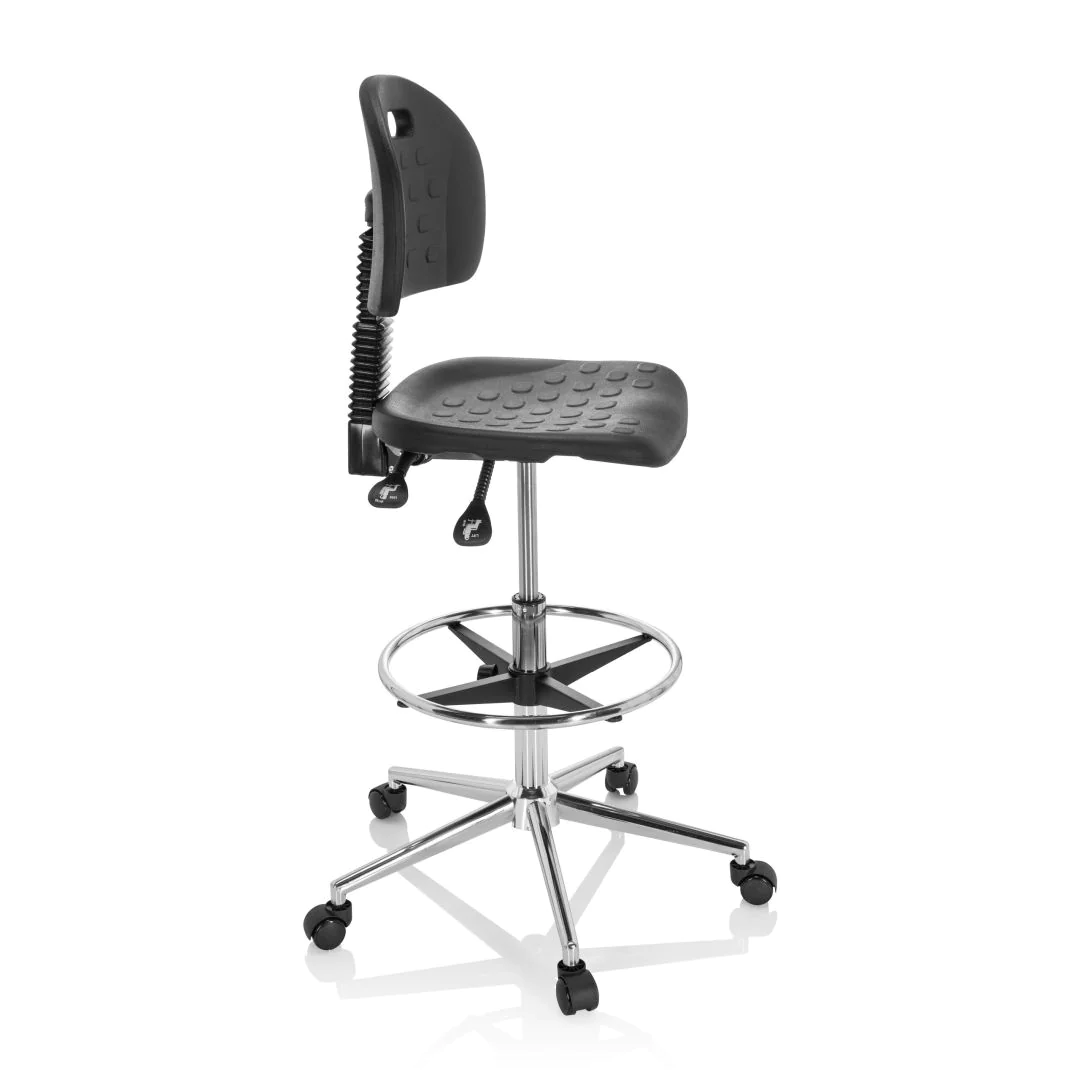 Arbeitsstuhl Arbeitshocker TOP WORK 23 I PU Schaum schwarz von HJH - Produktbild 10 von 14