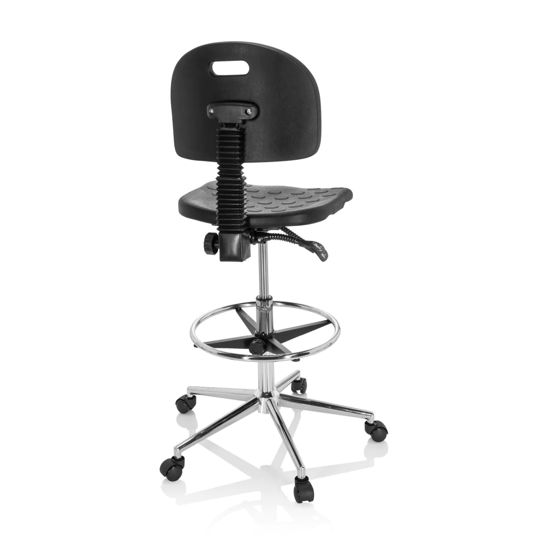 Arbeitsstuhl Arbeitshocker TOP WORK 23 I PU Schaum schwarz von HJH - Produktbild 12 von 14