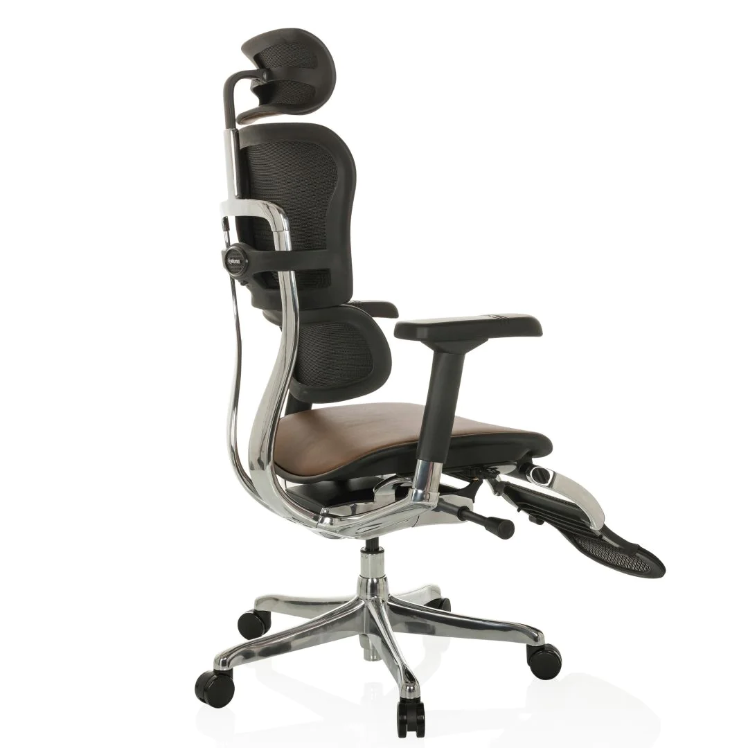 Bürostuhl Chefsessel ERGOHUMAN PLUS LEGPRO GEN2 Leder mit Beinablage Netz von HJH - Produktbild 12 von 14