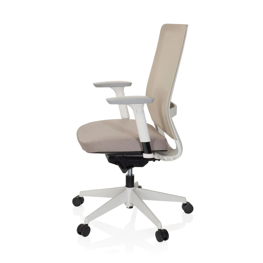 Bürostuhl Drehstuhl PURE WHITE Netzstoff Stoff beige von HJH - Produktbild 12 von 13
