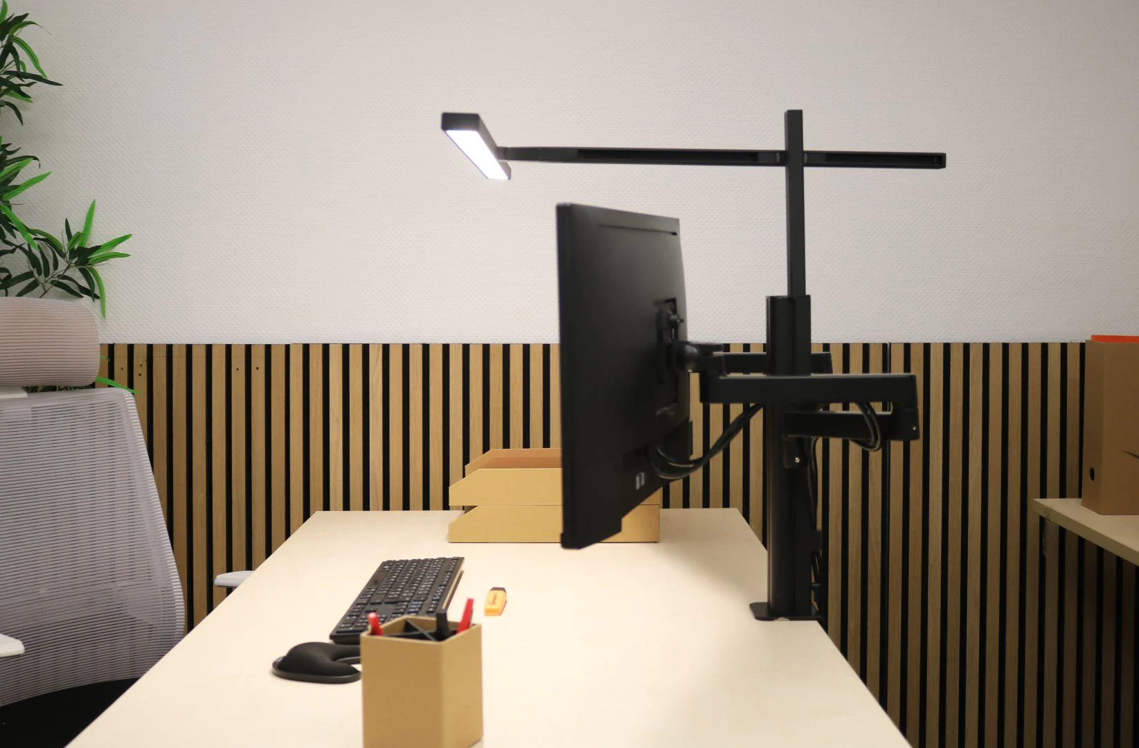 Tischleuchte mit Monitorarm doppelt Elite lumino screen von Unilux - Produktbild 10 von 16