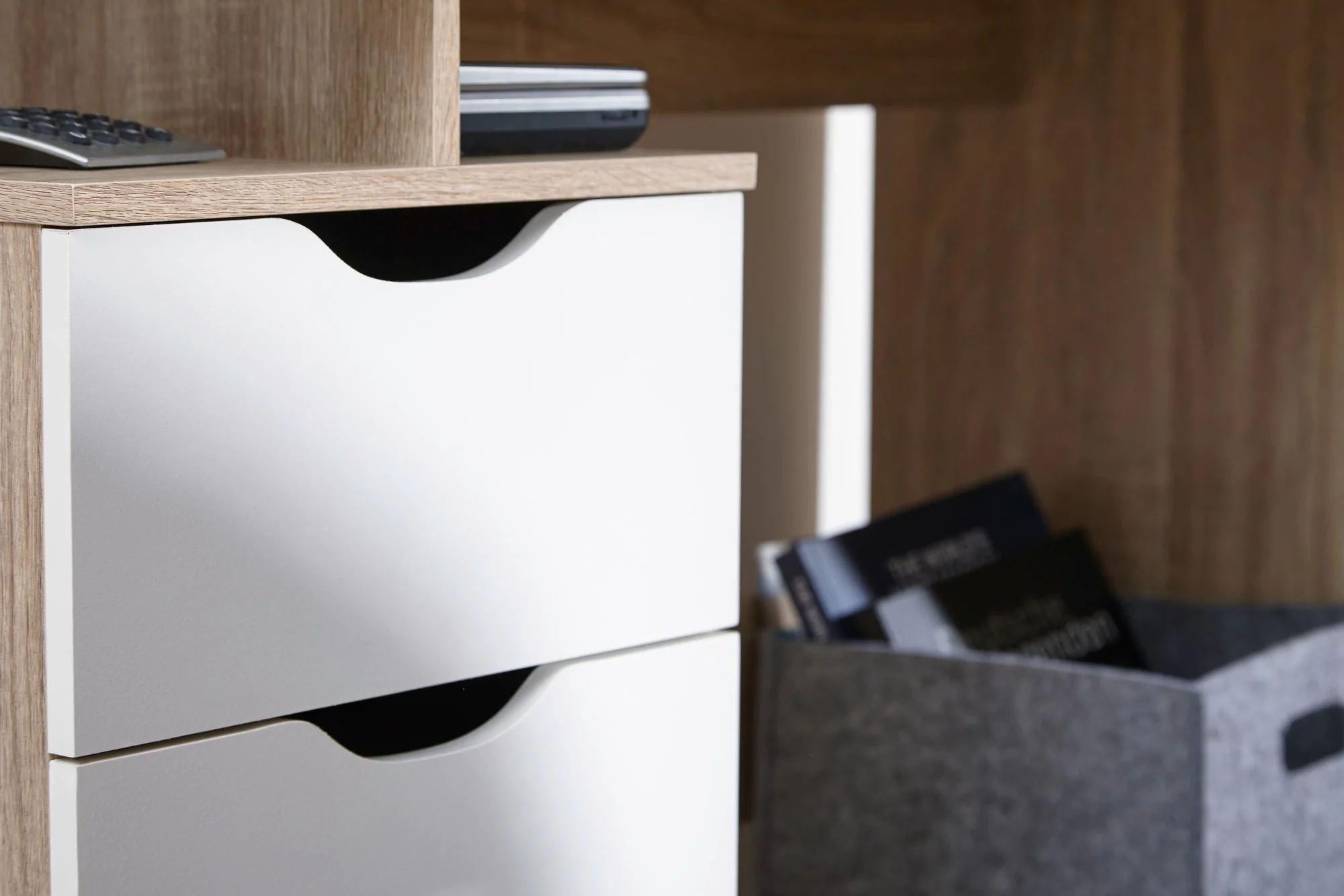 Schreibtisch Massa 120 x 53 cm mit Container - Sonoma von Wohnling - Produktbild 6 von 8