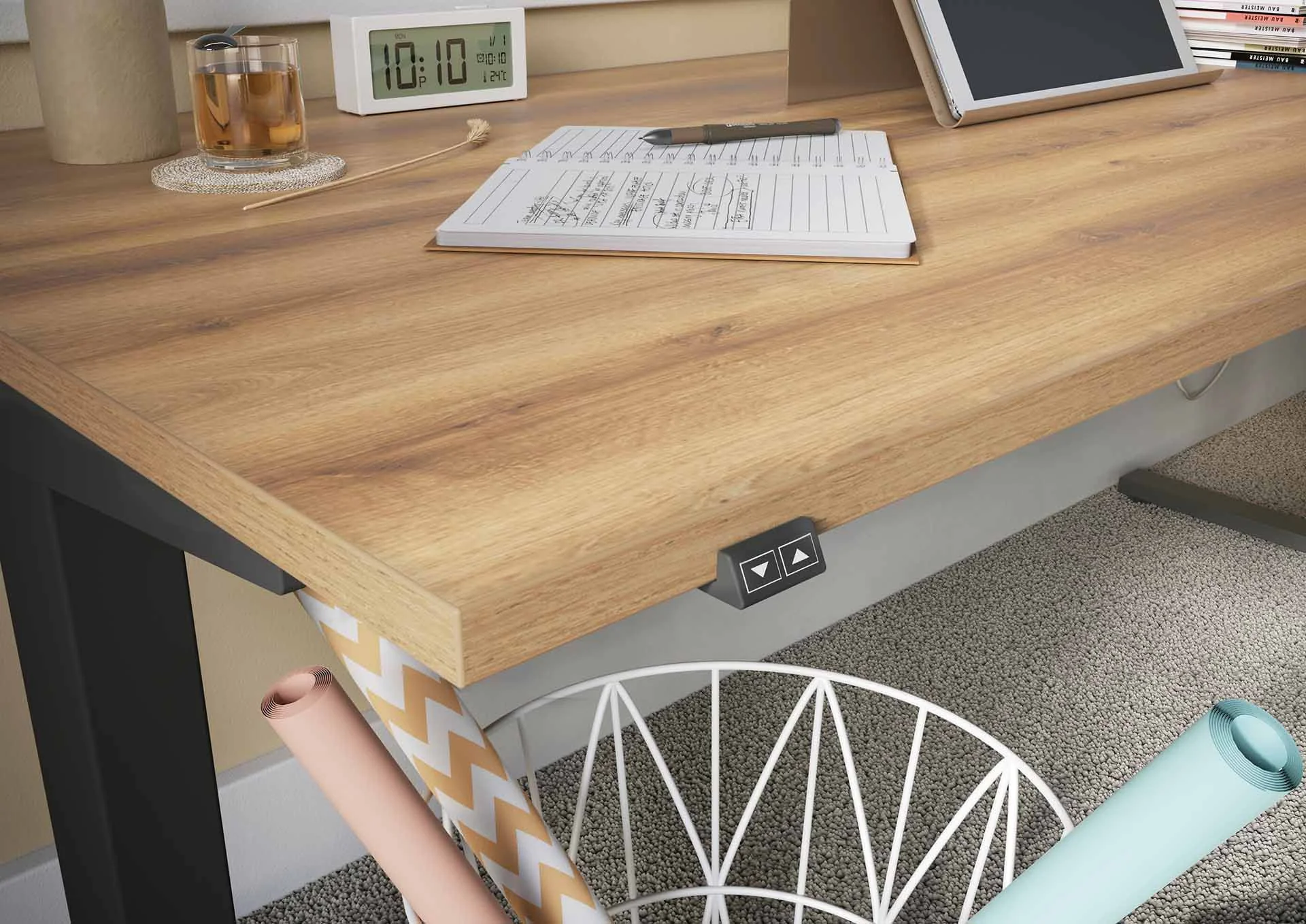 Büro-Set Lissabon 11 - Graphit/Navarra-Eiche von BME home - Produktbild 3 von 6