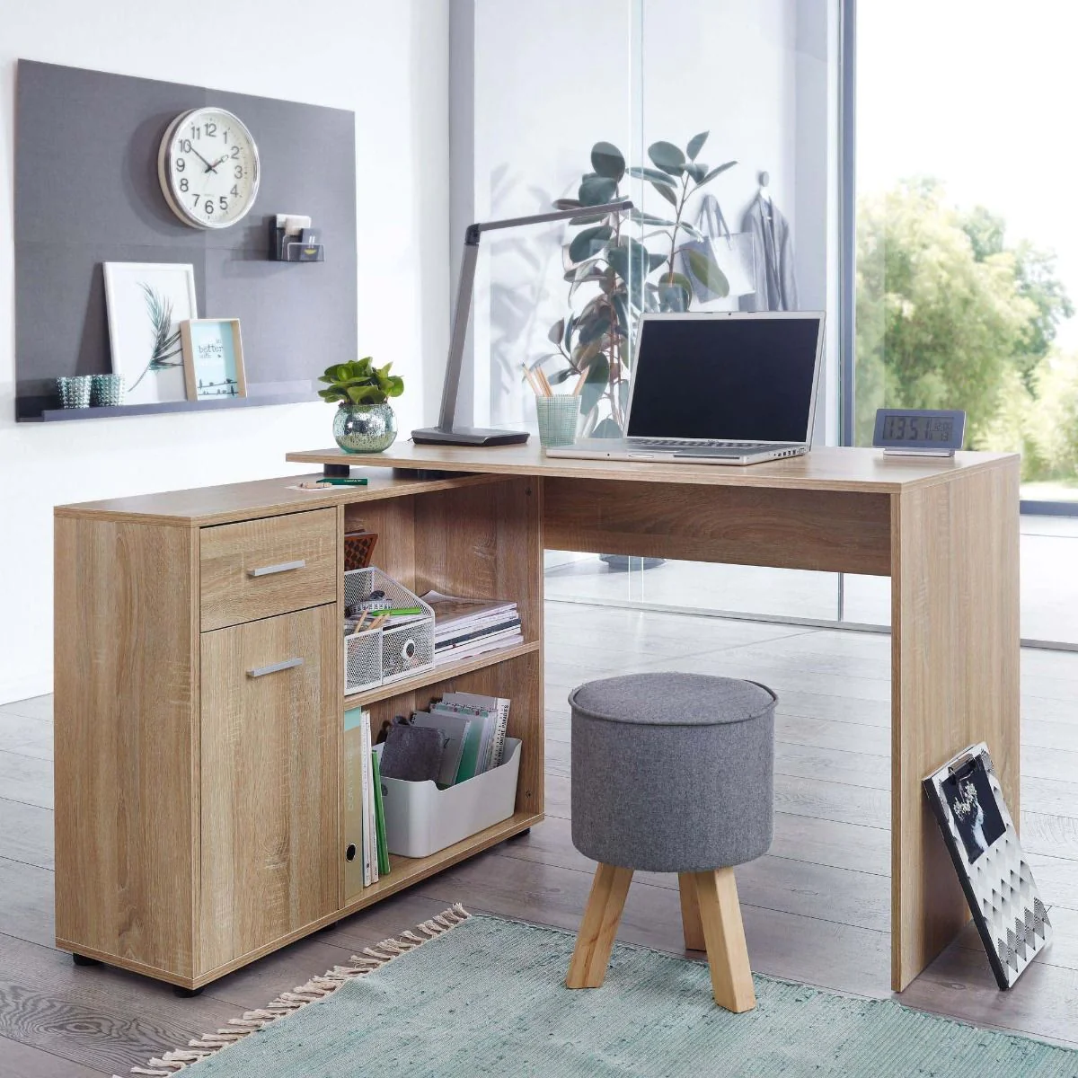 Eckschreibtisch mit Regal 120 x 59 cm von Wohnling - Produktbild 2 von 7