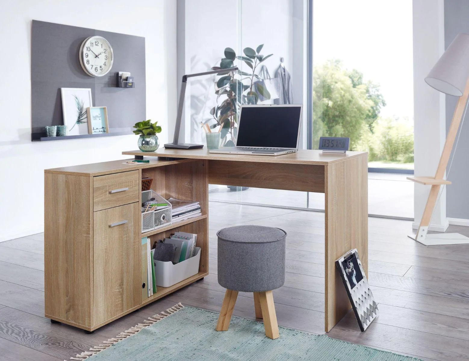 Eckschreibtisch mit Regal 120 x 59 cm von Wohnling - Produktbild 3 von 7