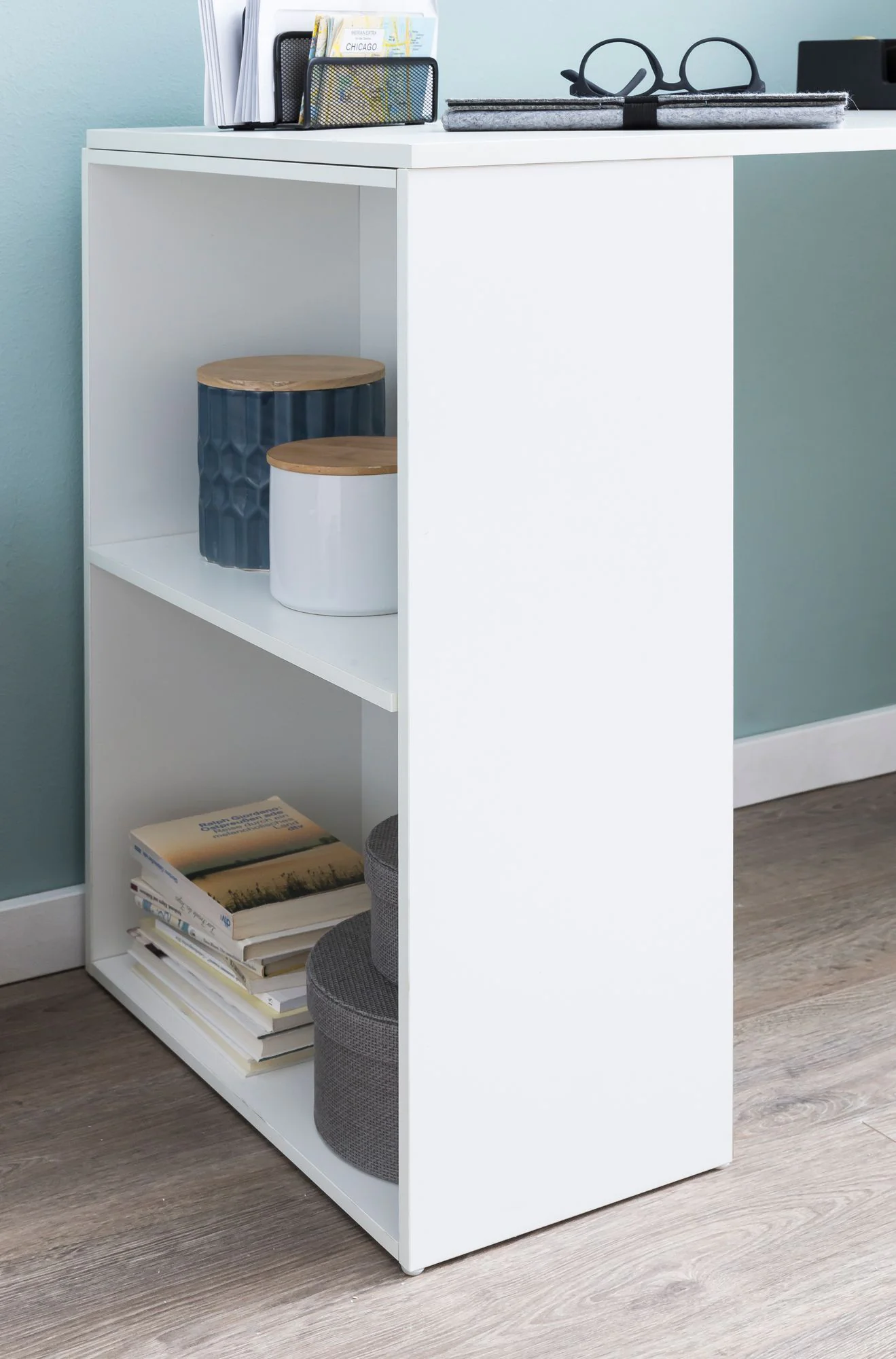 Schreibtisch mit Regal 120 x 53 cm von Wohnling - Produktbild 8 von 8