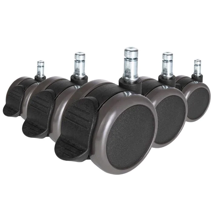 5x Hartbodenrollen mit Feststellbremse ROLO STOP 10mm 65mm (5er Pack) von HJH - Produktbild 1 von 5