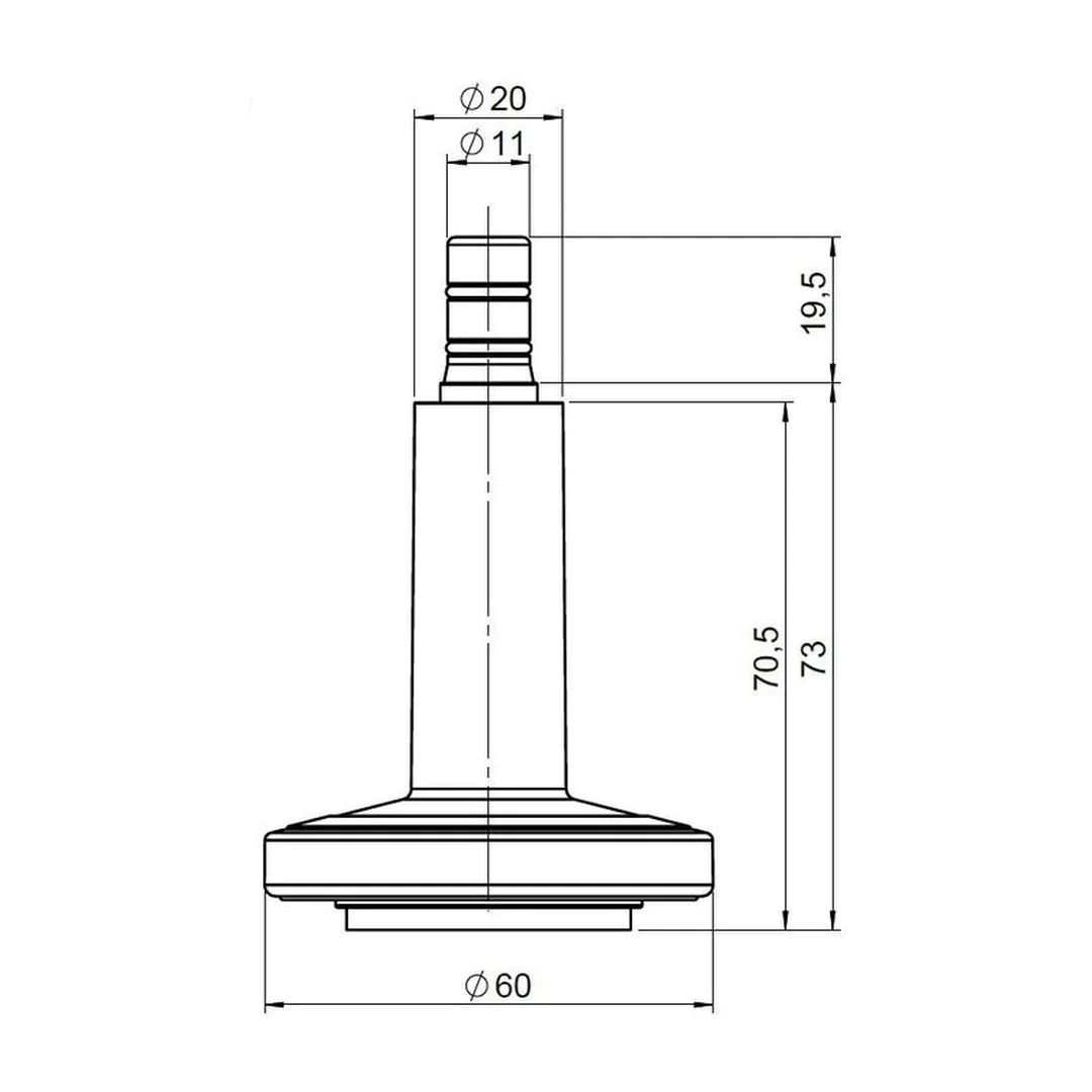 5x Bodengleiter STATO-M Stift 11 mm 60 mm Standfüße mit Filz schwarz (5er Pack) von HJH - Produktbild 2 von 5