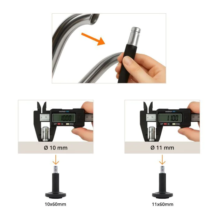 5x Bodengleiter STATO-M Stift 11 mm 60 mm Standfüße mit Filz schwarz (5er Pack) von HJH - Produktbild 4 von 5