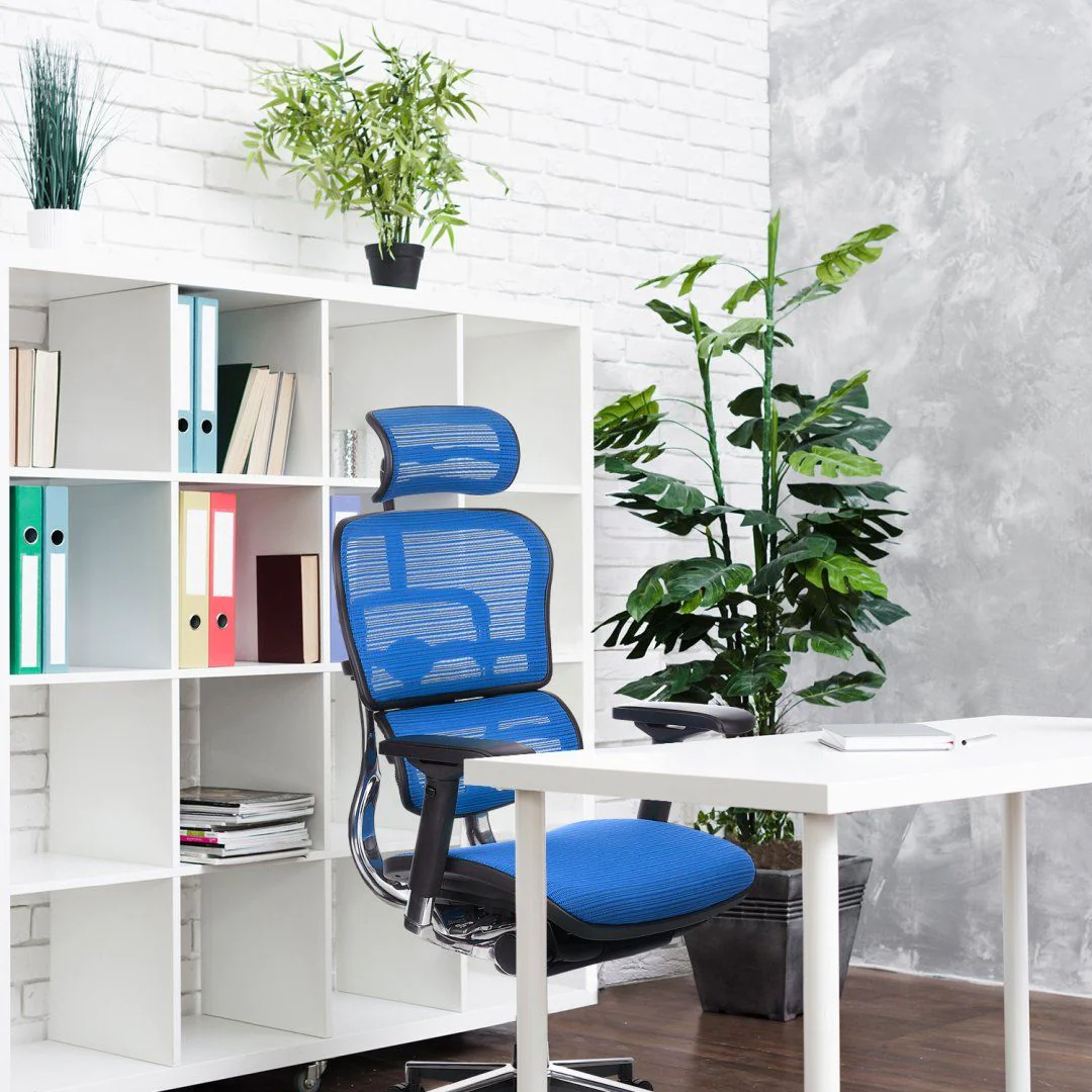 Bürostuhl Chefsessel ERGOHUMAN Netzstoff blau von HJH - Produktbild 6 von 14