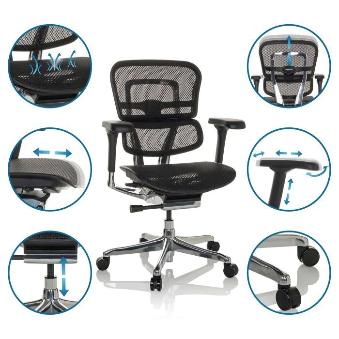 Bürostuhl Chefsessel ERGOHUMAN BASE GEN2 Netzstoff schwarz von HJH - Produktbild 3 von 6