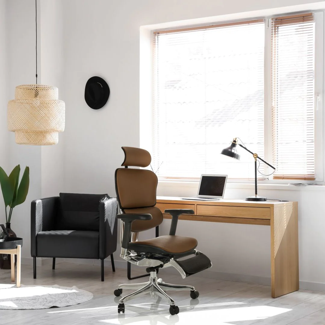 Bürostuhl Chefsessel ERGOHUMAN PLUS LEGPRO GEN2 Leder mit Beinablage Netz - HJH-ERGOHUMAN-PLUS-LEGPRO-GEN2