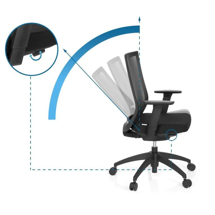 Bürostuhl Drehstuhl ASPEN Netzstoff schwarz von HJH - Produktbild 2 von 6