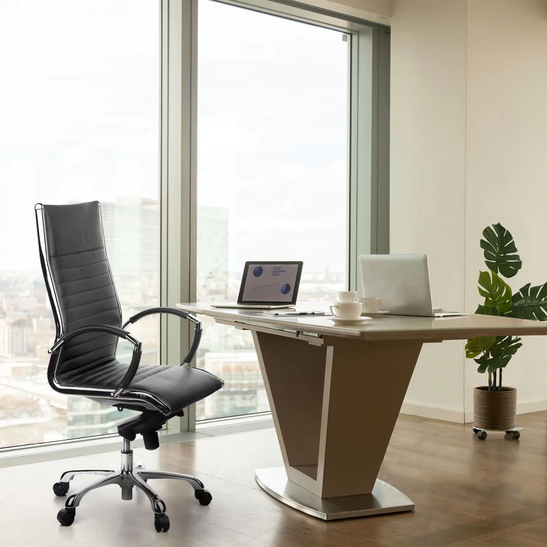 Bürostuhl Chefsessel PARMA 20 Leder Chrom von HJH - Produktbild 3 von 12