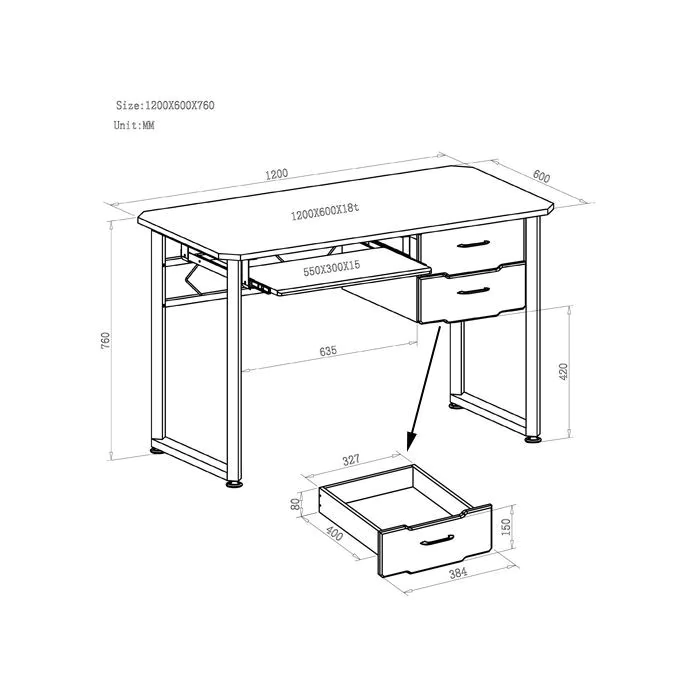 Schreibtisch WORKFLOW graphit weiß von HJH - Produktbild 3 von 5