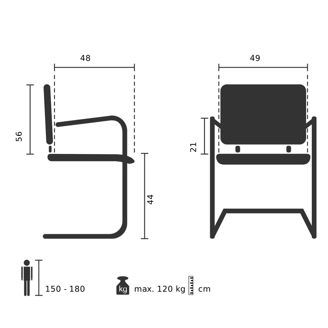 Besucherstuhl Freischwinger Stuhl VISITER W Netz Stoff grau von HJH - Produktbild 4 von 14
