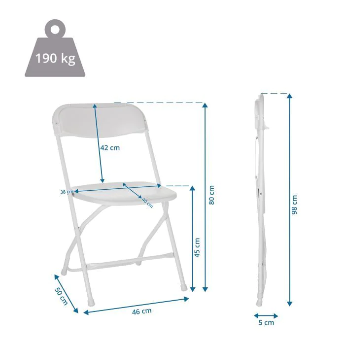 Besucherstuhl Klappstuhl TUDELA XXL W Kunststoff weiß von HJH - Produktbild 7 von 7