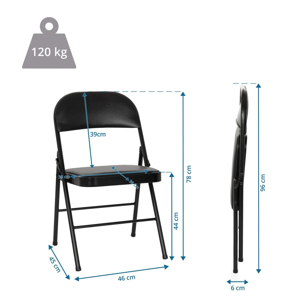 Konferenzstuhl Besucherstuhl Klappstuhl TUDELA H PU schwarz von HJH - Produktbild 4 von 14