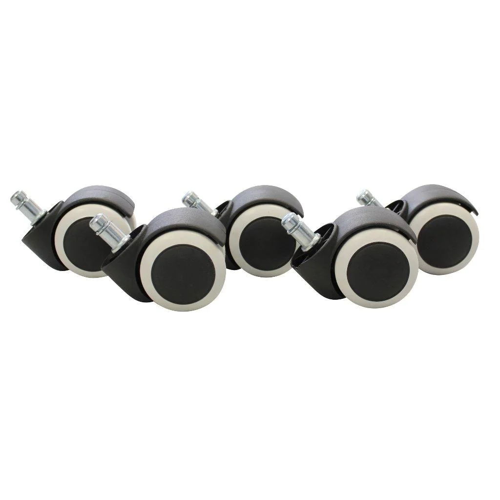 Hartbodenrollen 5er Set - Schwarz/Weiß von Amstyle - Produktbild 1 von 6