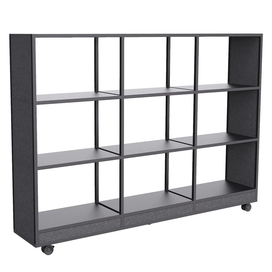 Extend 3D Freistehend, mit Räder, 3 Einheiten, Schwarz - PJP-6200-1237-9011
