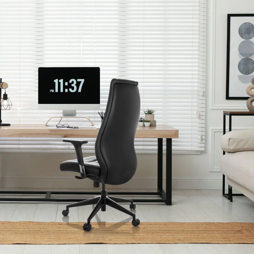 Bürostuhl Chefsessel VITORO B Kunstleder schwarz - HJH-601011