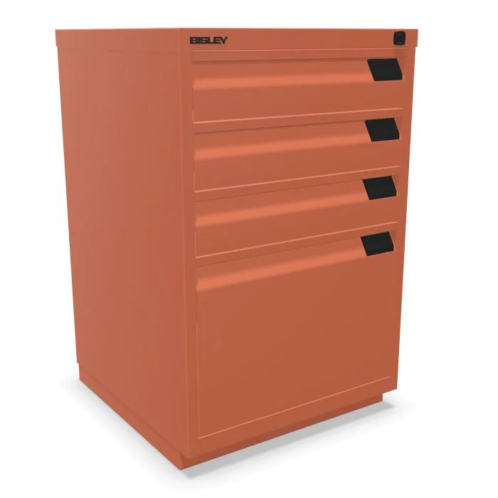 Schubladenschrank F mit Griffleiste 1 HR-Schublade und 3 Universalschubladen - BIS-0503A