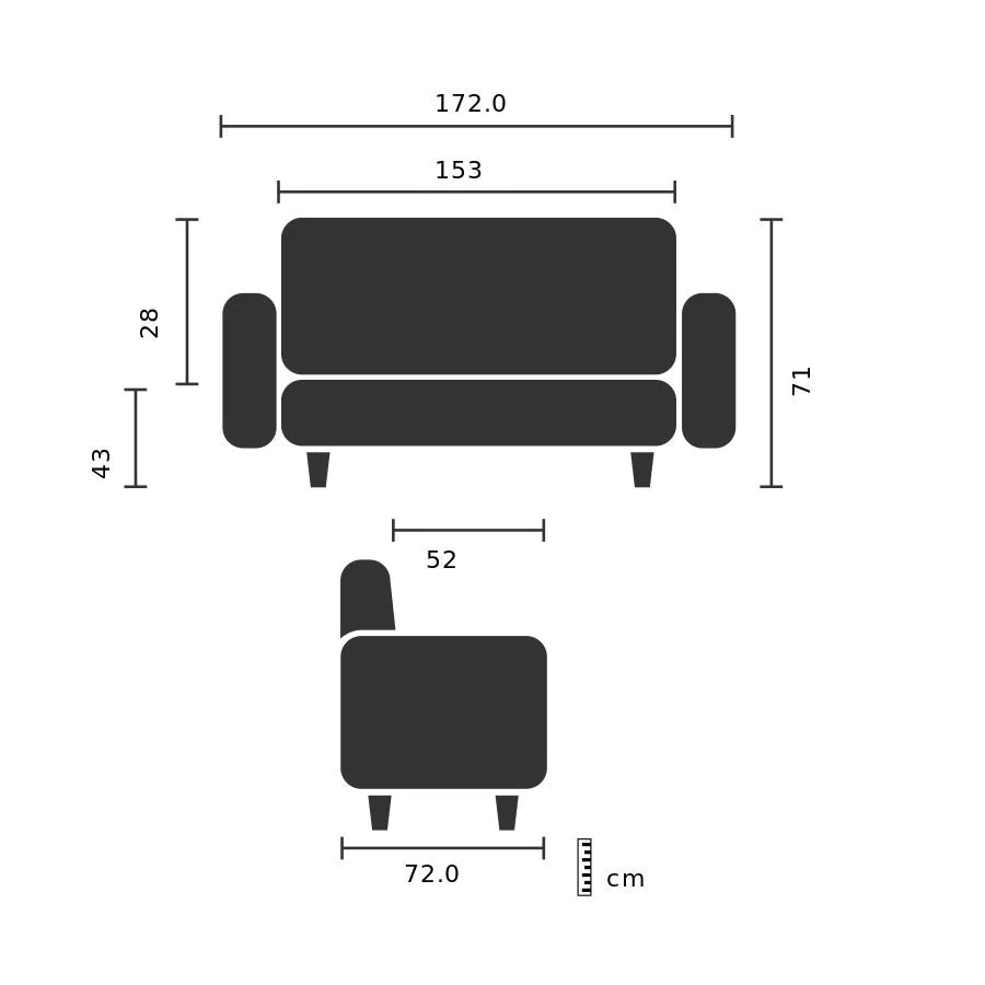 Loungemöbel Levantado 3-Sitzer - Dunkelgrau von HJH - Produktbild 2 von 3